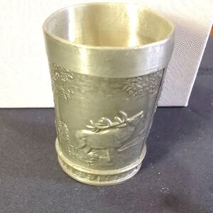 Antique 92% Silver Shot Glass With 3 Images Plus Marked On Bottom